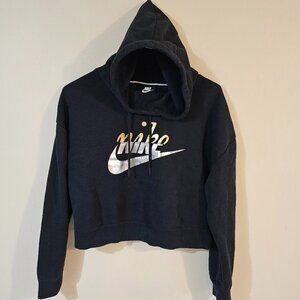 Nike Women's Rally Sportswear Metallic Clash Cropped Hoodie - Size S